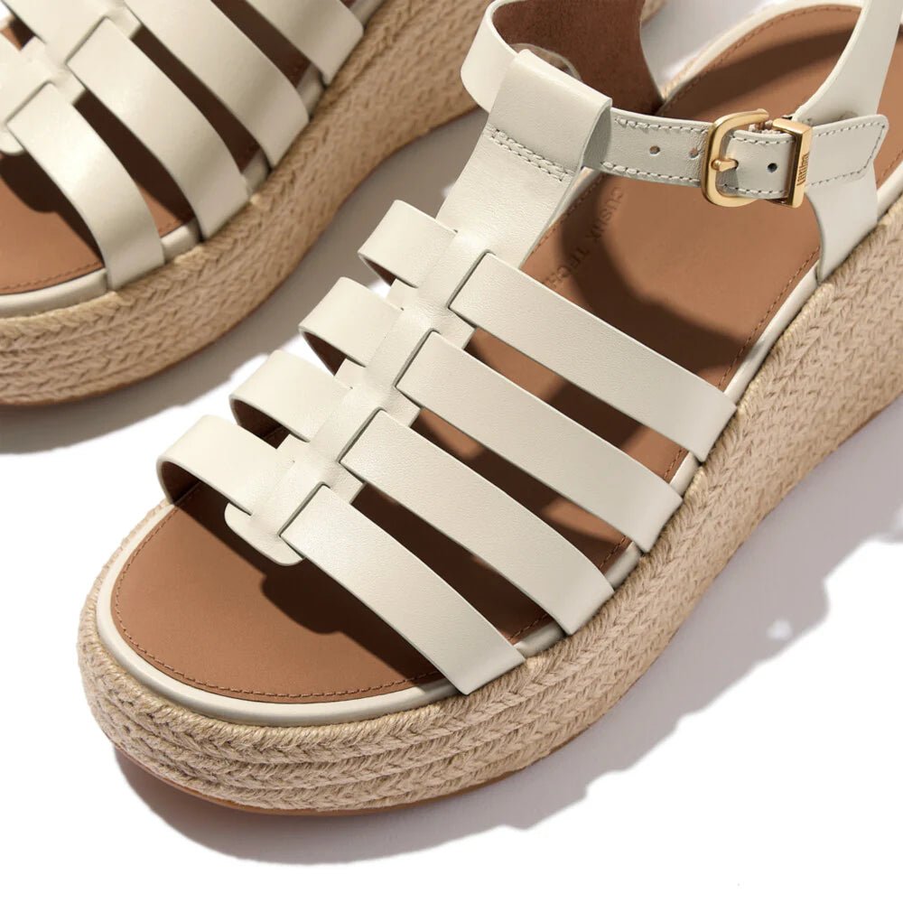 FitFlop Platforms Espadrille Leather Fisherman Wedge Sandals Paris Beige - Shopping4Africa