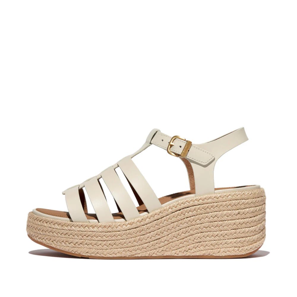 FitFlop Platforms Espadrille Leather Fisherman Wedge Sandals Paris Beige - Shopping4Africa