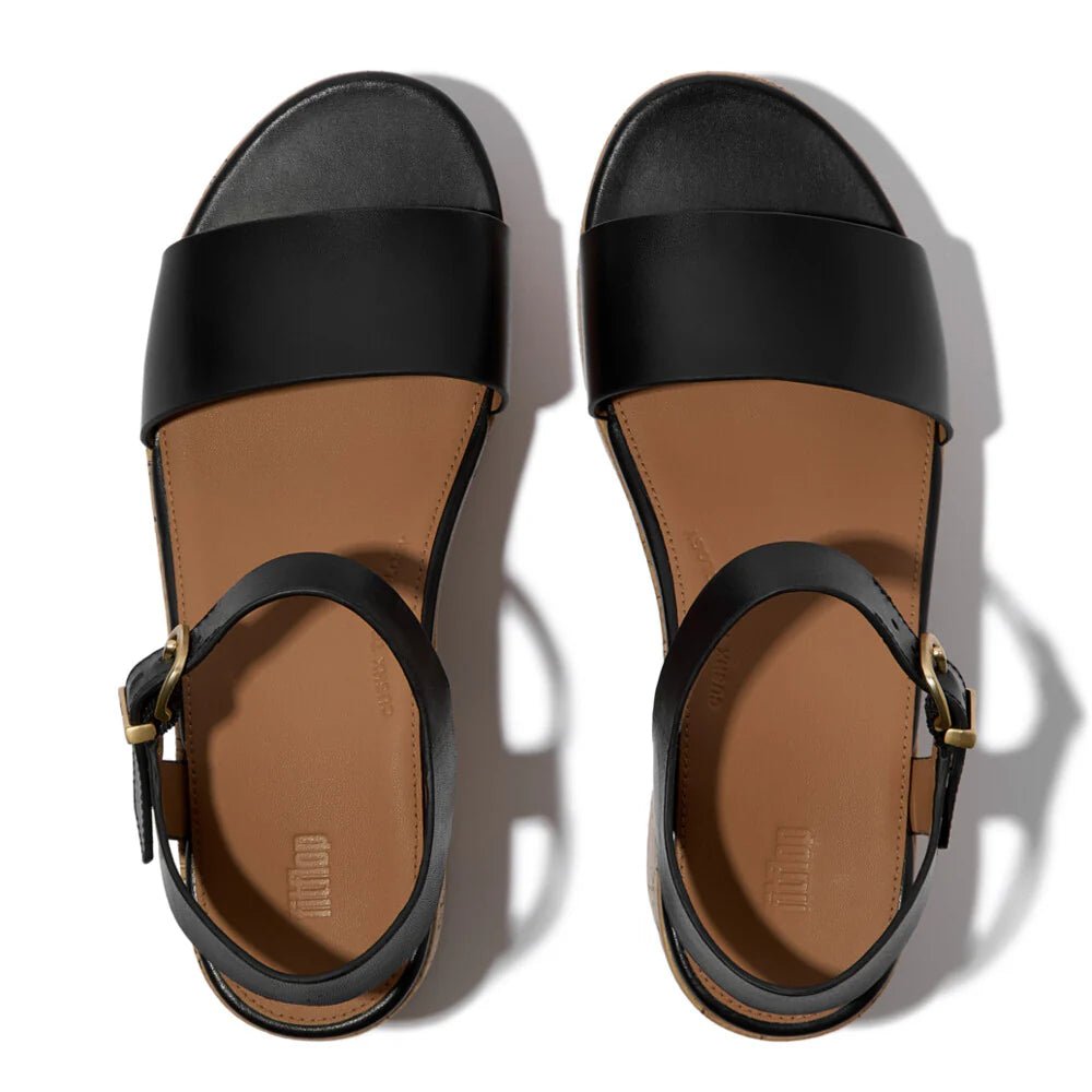 FitFlop Platforms LeatherCork Heeled Ankle - Strap Sandals Black - Shopping4Africa