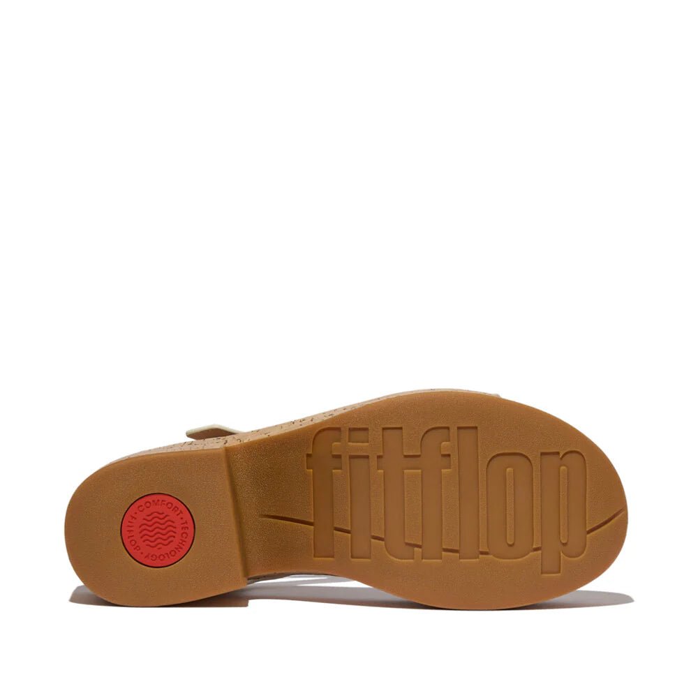 FitFlop Platforms Leather/Cork Heeled Ankle - Strap Sandals Paris Beige - Shopping4Africa
