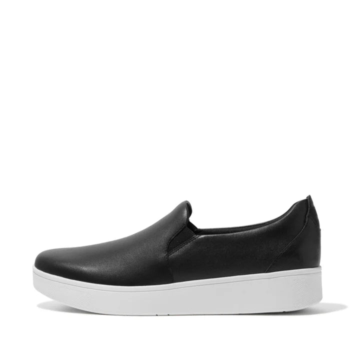 FitFlop RALLY Leather Slip - On Skate Sneakers Black - Shopping4Africa