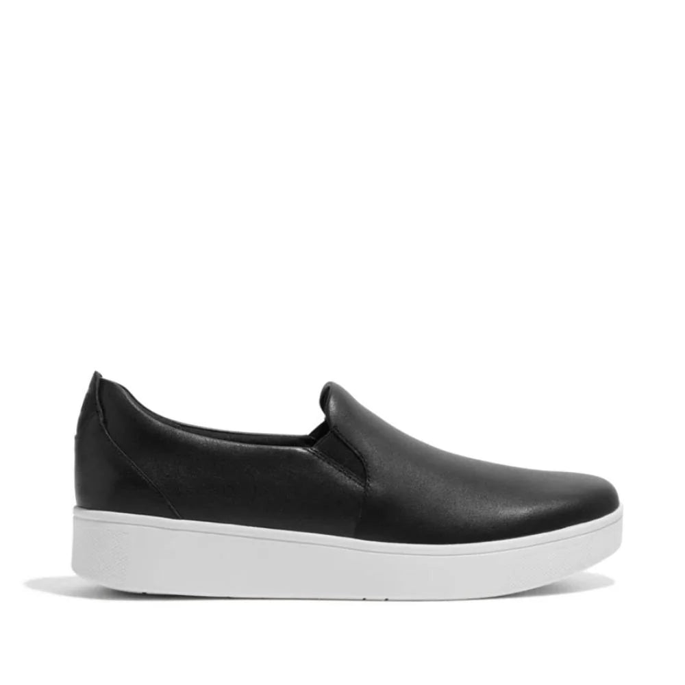 FitFlop RALLY Leather Slip - On Skate Sneakers Black - Shopping4Africa