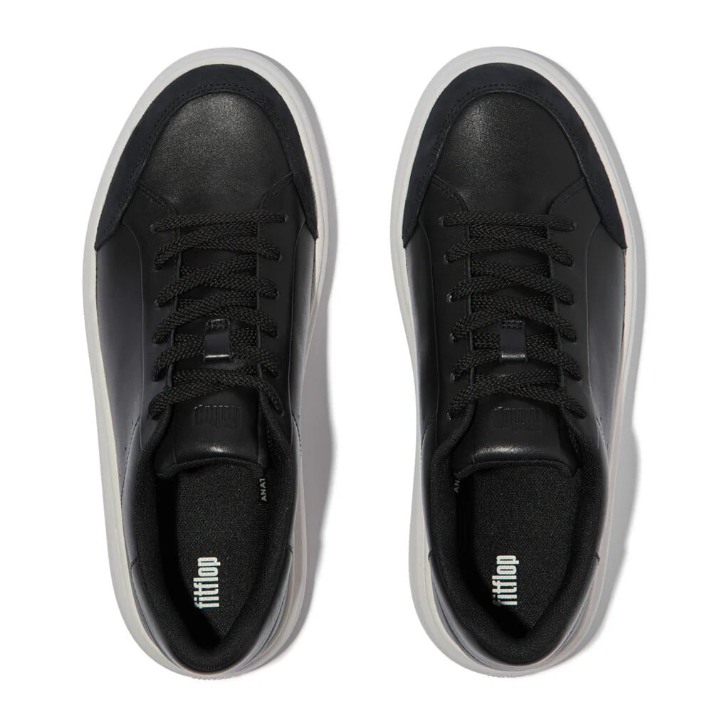 FitFlop RTG Leather Suede Sneakers Black - Shopping4Africa