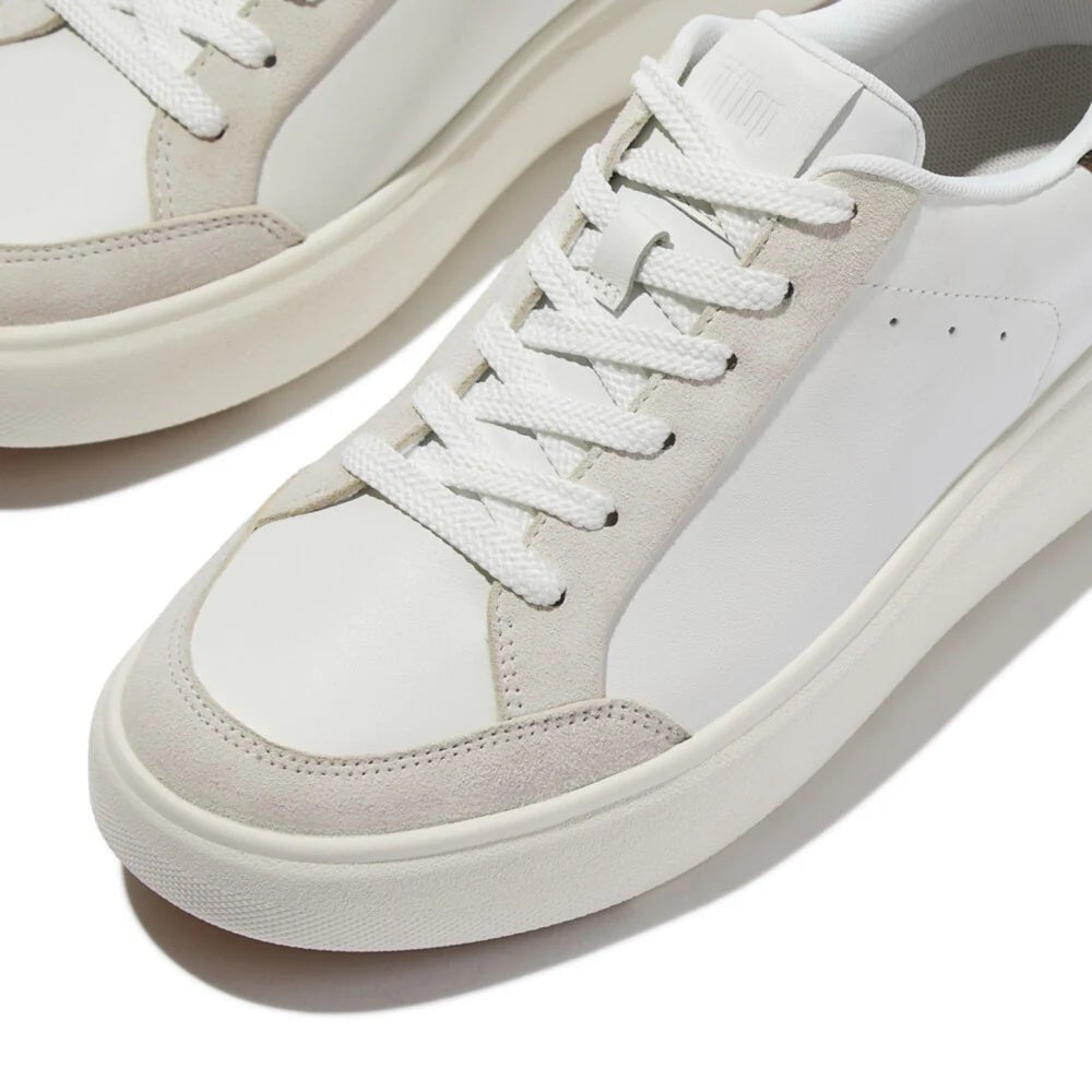 FitFlop RTG Leopard back Leather/Suede Sneaker Urban White - Shopping4Africa