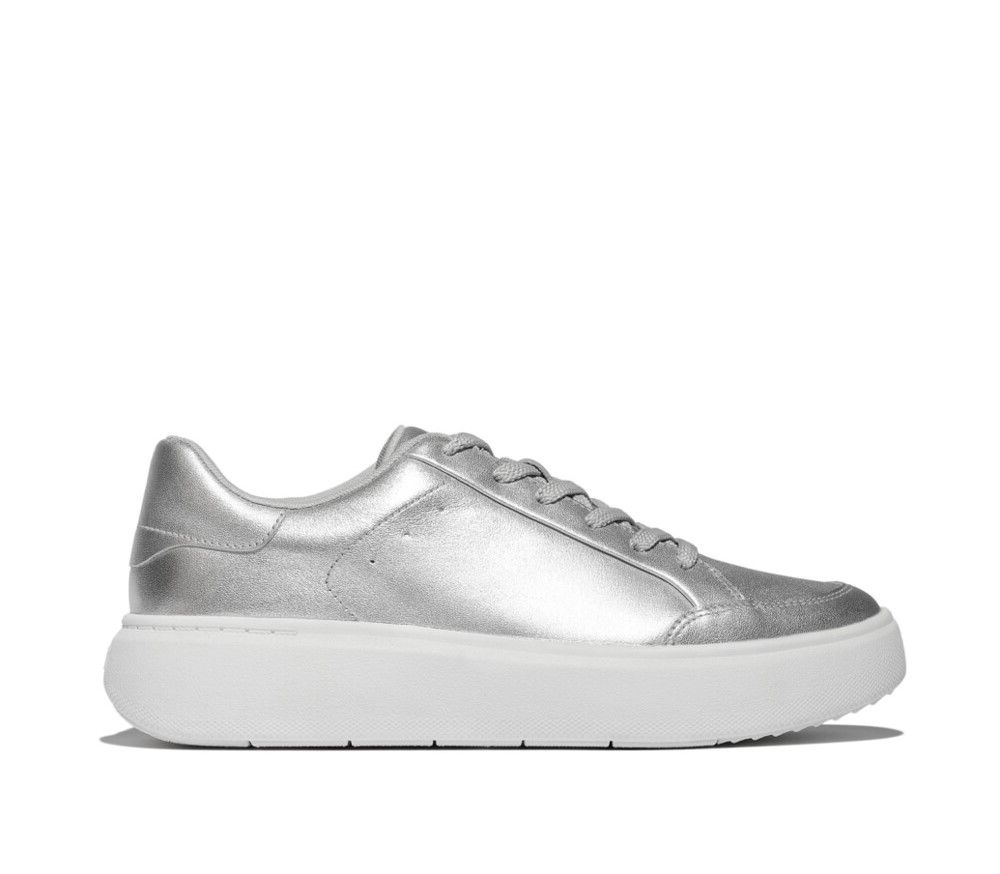FitFlop - RTG Metallic - Leather Trainers Silver - Shopping4Africa