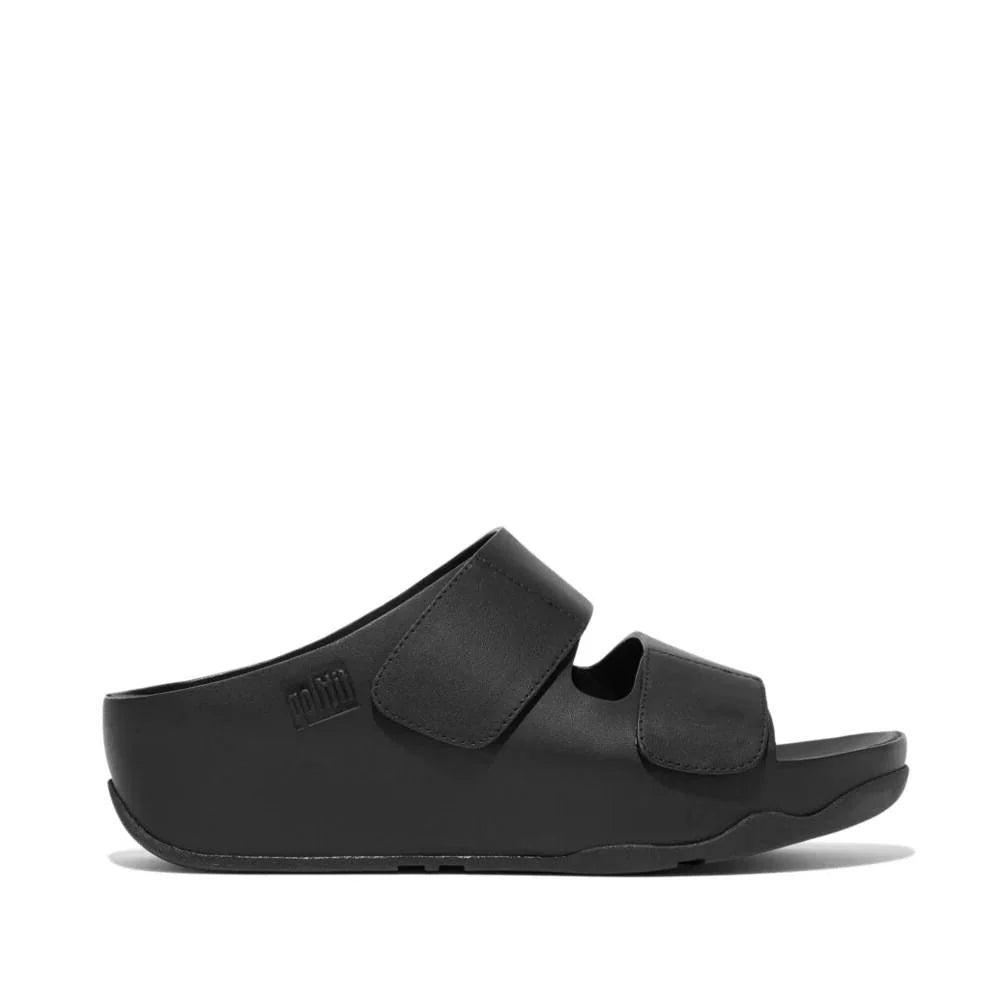 FitFlop SHUV Adjustable Two - Bar Leather Slides Black - Shopping4Africa