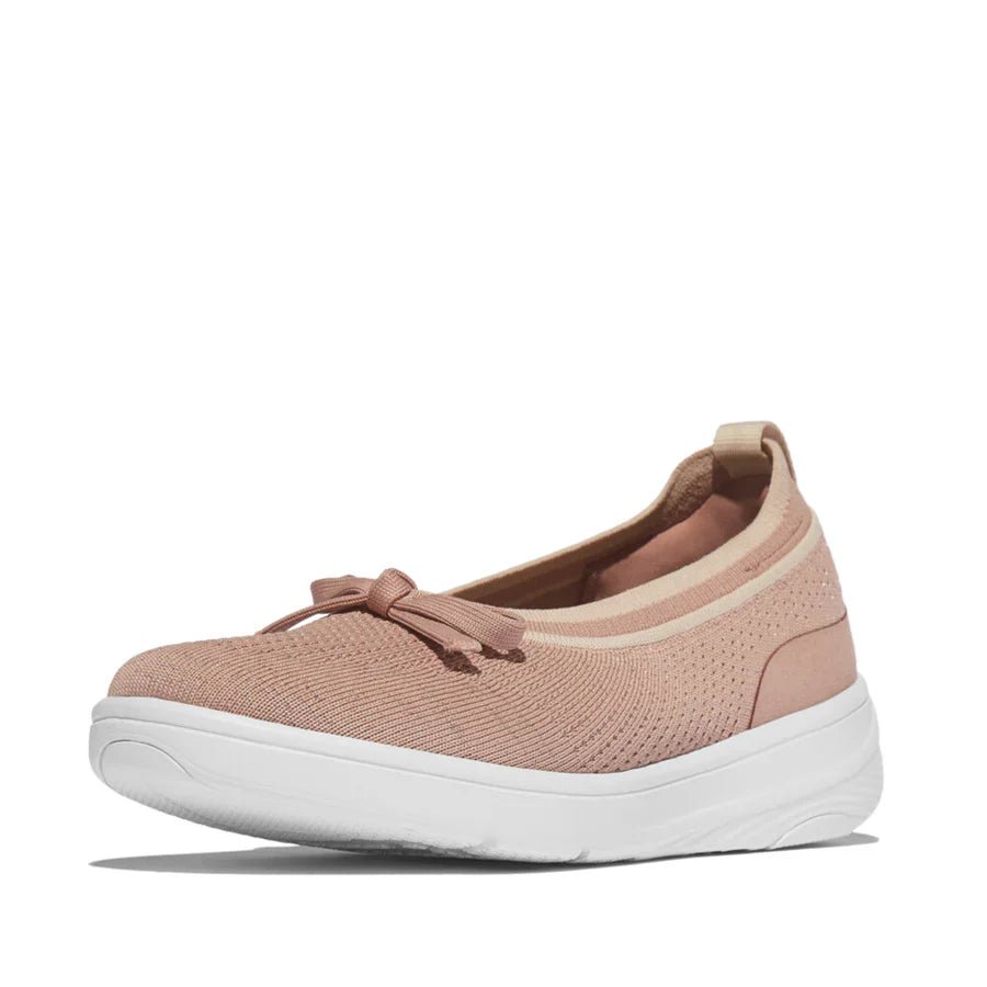 FitFlop - Super - Q Bow Knit Ballet Flats Beige Buff/Rose Gold - Shopping4Africa