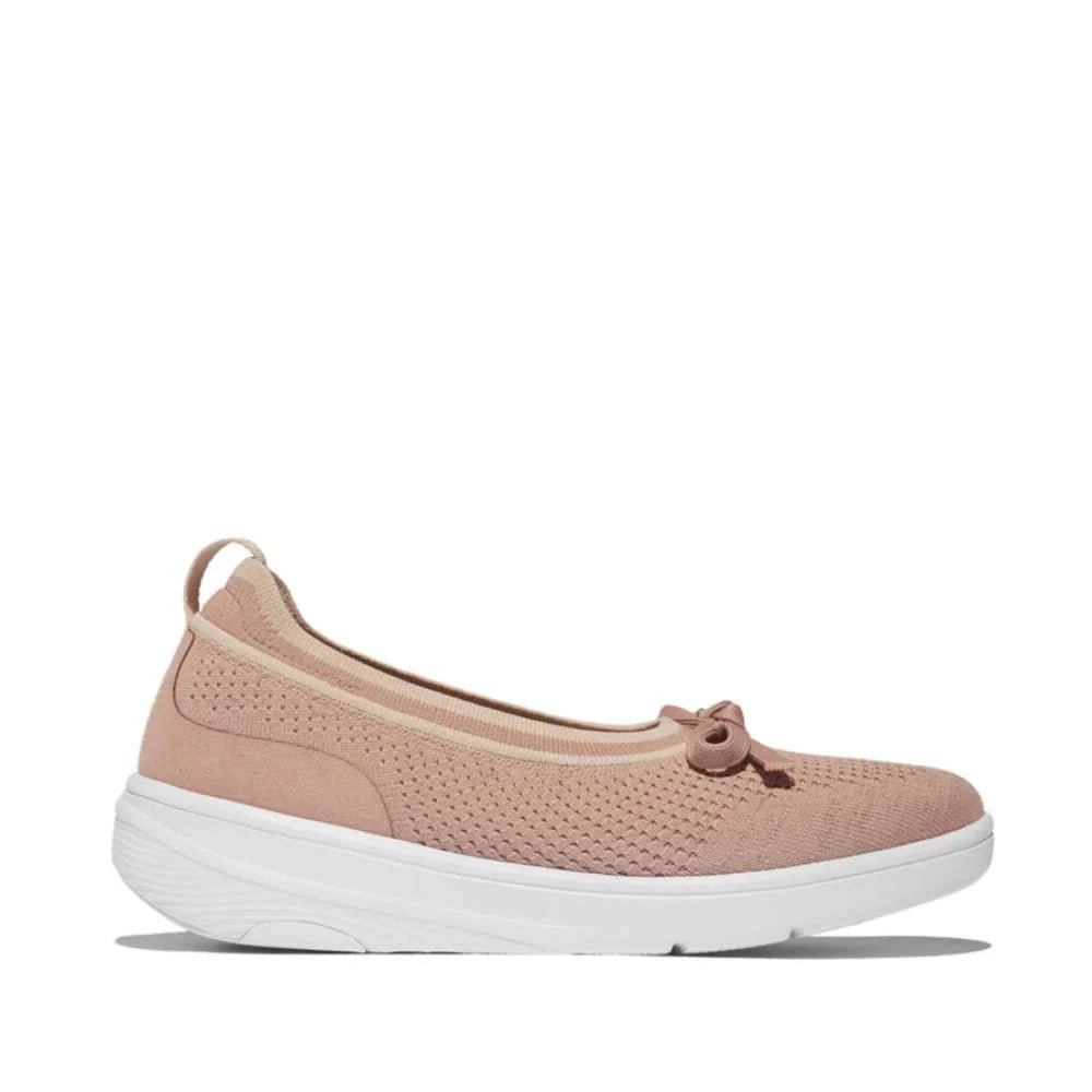 FitFlop - Super - Q Bow Knit Ballet Flats Beige Buff/Rose Gold - Shopping4Africa