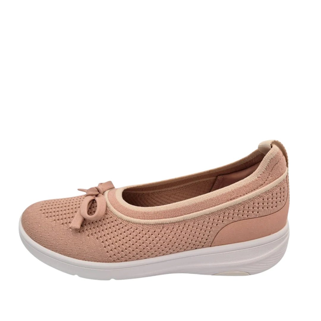 FitFlop - Super - Q Bow Knit Ballet Flats Beige Buff/Rose Gold - Shopping4Africa