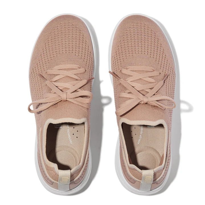 FitFlop Super - Q Knit Slip - On Lace - up Trainers Beige Buff - Shopping4Africa