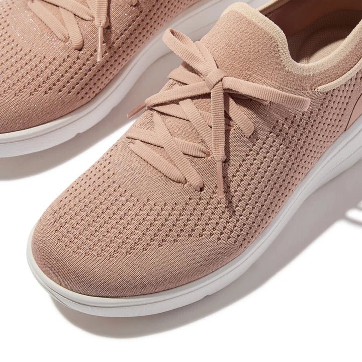 FitFlop Super - Q Knit Slip - On Lace - up Trainers Beige Buff - Shopping4Africa