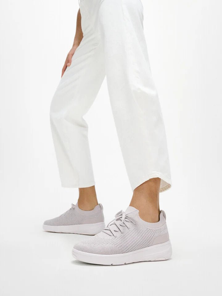 FitFlop Super - Q Knit Slip - On Laced Sneakers Arctic Grey/Silver - Shopping4Africa