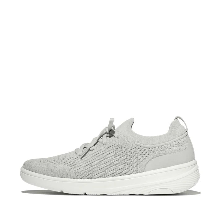 FitFlop Super - Q Knit Slip - On Laced Sneakers Arctic Grey/Silver - Shopping4Africa