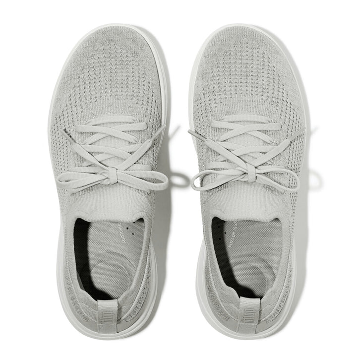 FitFlop Super - Q Knit Slip - On Laced Sneakers Arctic Grey/Silver - Shopping4Africa