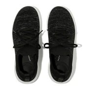 FitFlop SUPER - Q Knit Slip - On Laced Trainers Sneaker Black/ Silver - Shopping4Africa