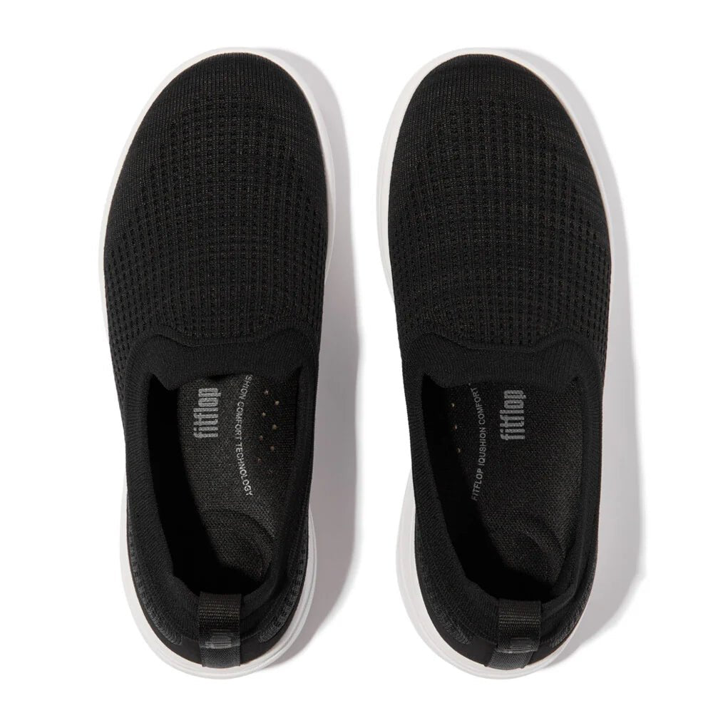 FitFlop Super - Q Knit Slip - Ons All Black - Shopping4Africa