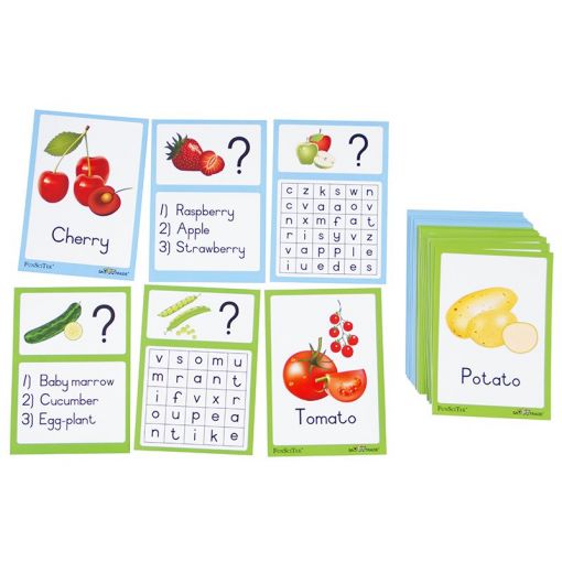 Flash Cards (A6) - Fruit & Vegetables (40pc) D/Sided - Shopping4Africa