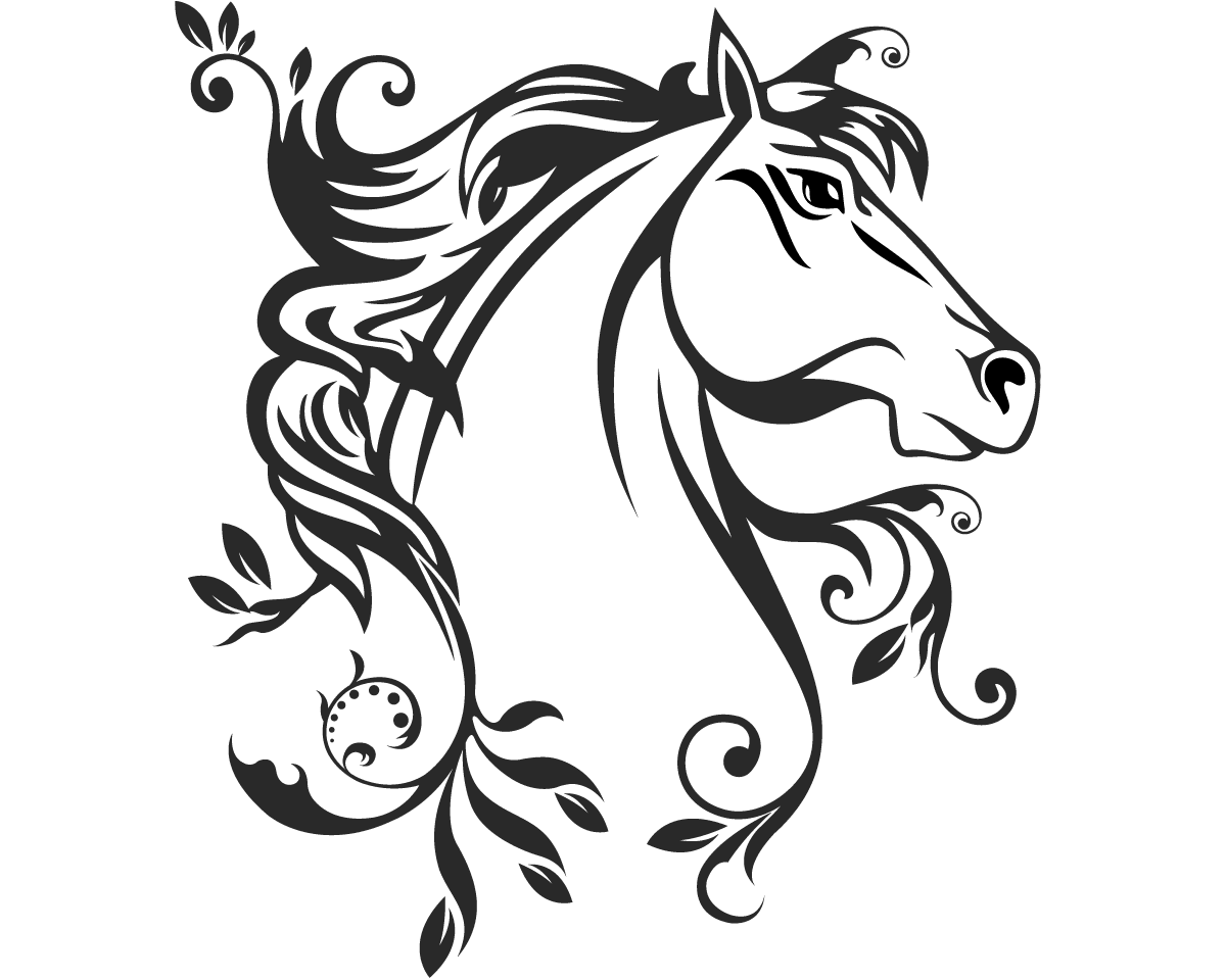 Floral Horse - vinyl wall sticker