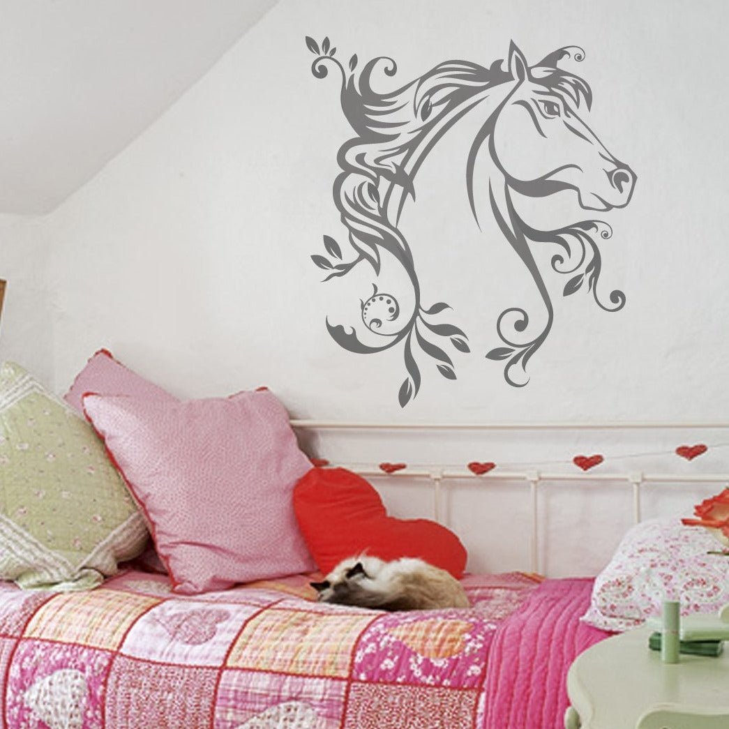 Floral Horse - vinyl wall sticker - Shopping4Africa