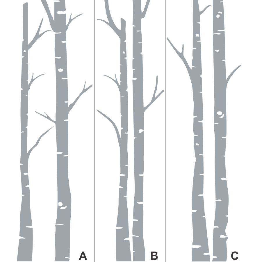 Frosted Birch Forest - vinyl glass stickers