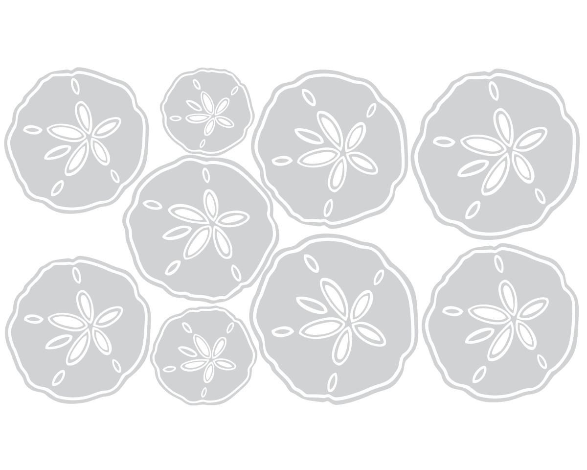 Frosted Pansy shells - glass stickers