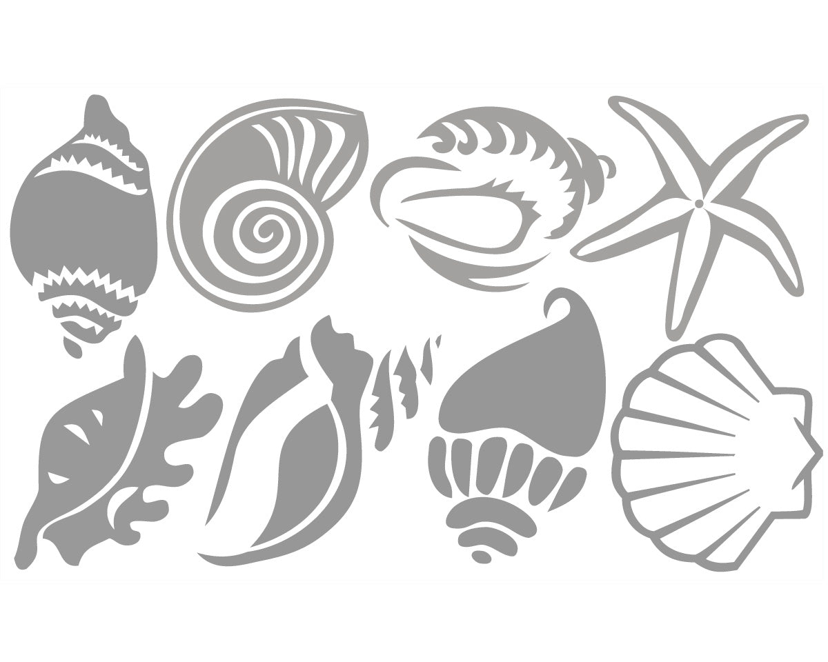 Frosted Sea Shells - vinyl glass stickers - Shopping4Africa