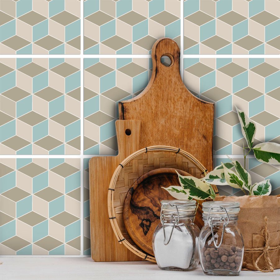 Geometric Blocks - Vinyl wall tiles - Shopping4Africa