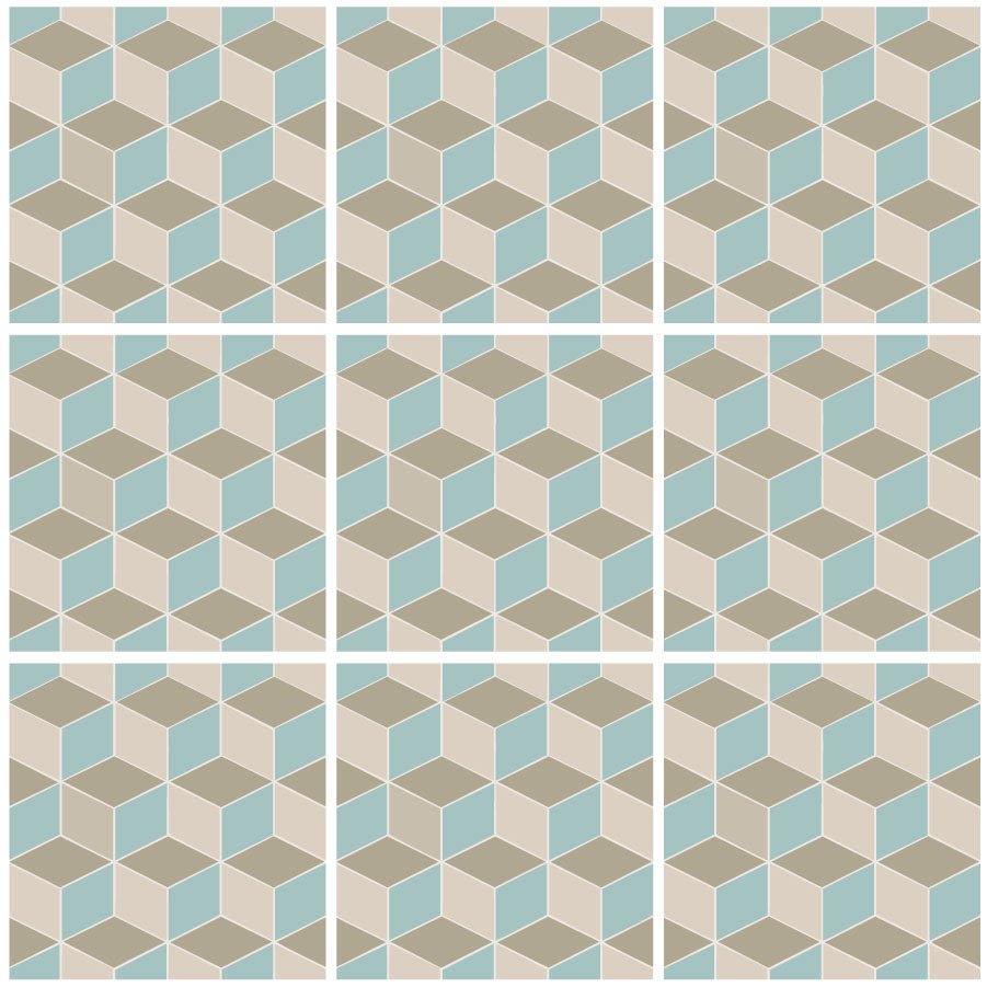 Geometric Blocks - Vinyl wall tiles - Shopping4Africa