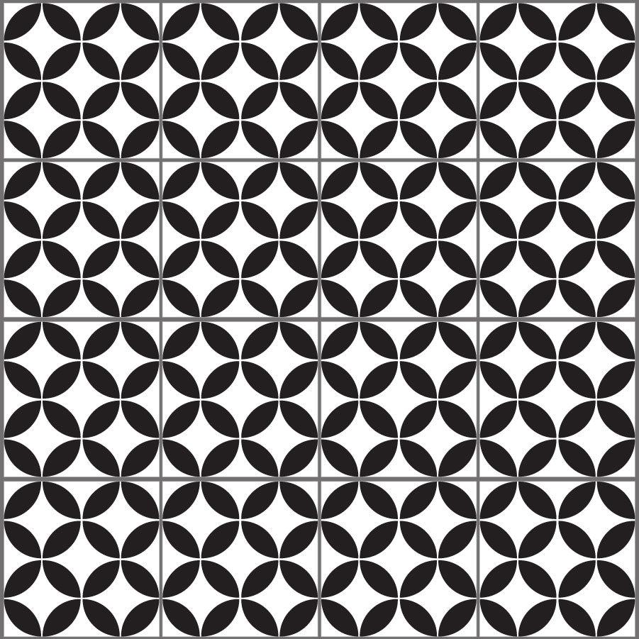 Geometric circles - Black & White Vinyl Tiles - Shopping4Africa