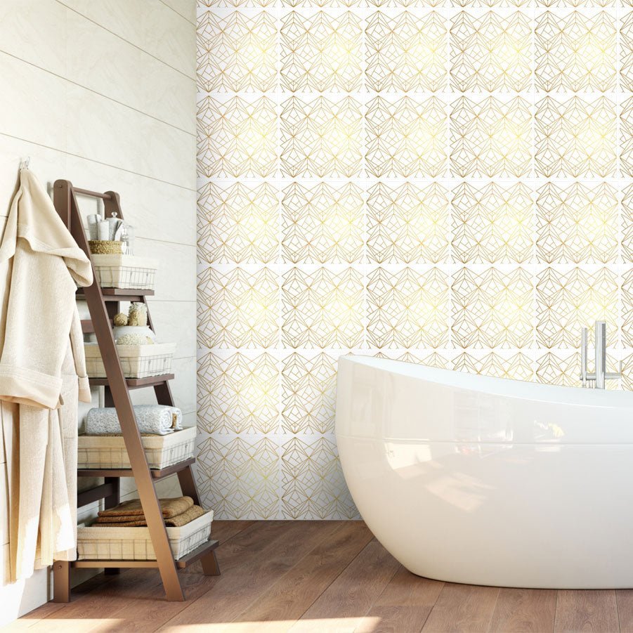 Geometric Gold - Vinyl wall tiles - Shopping4Africa