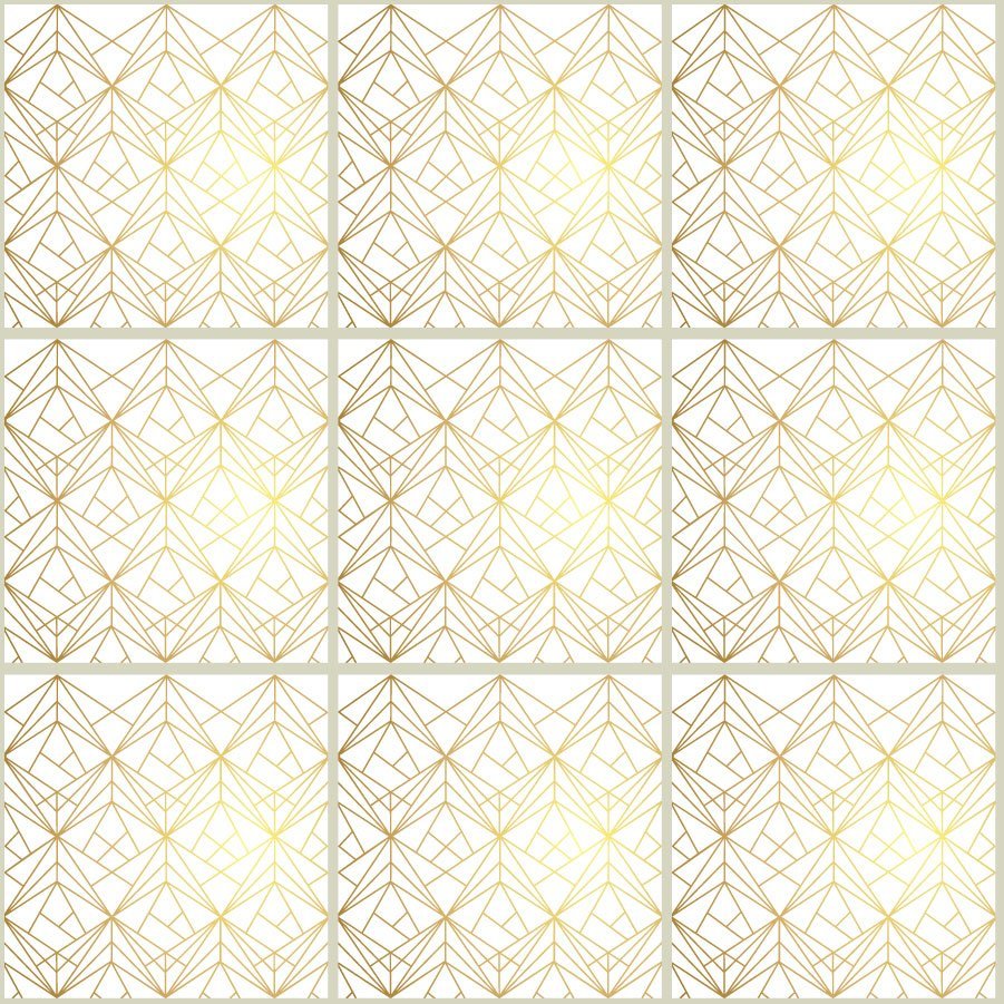 Geometric Gold - Vinyl wall tiles - Shopping4Africa