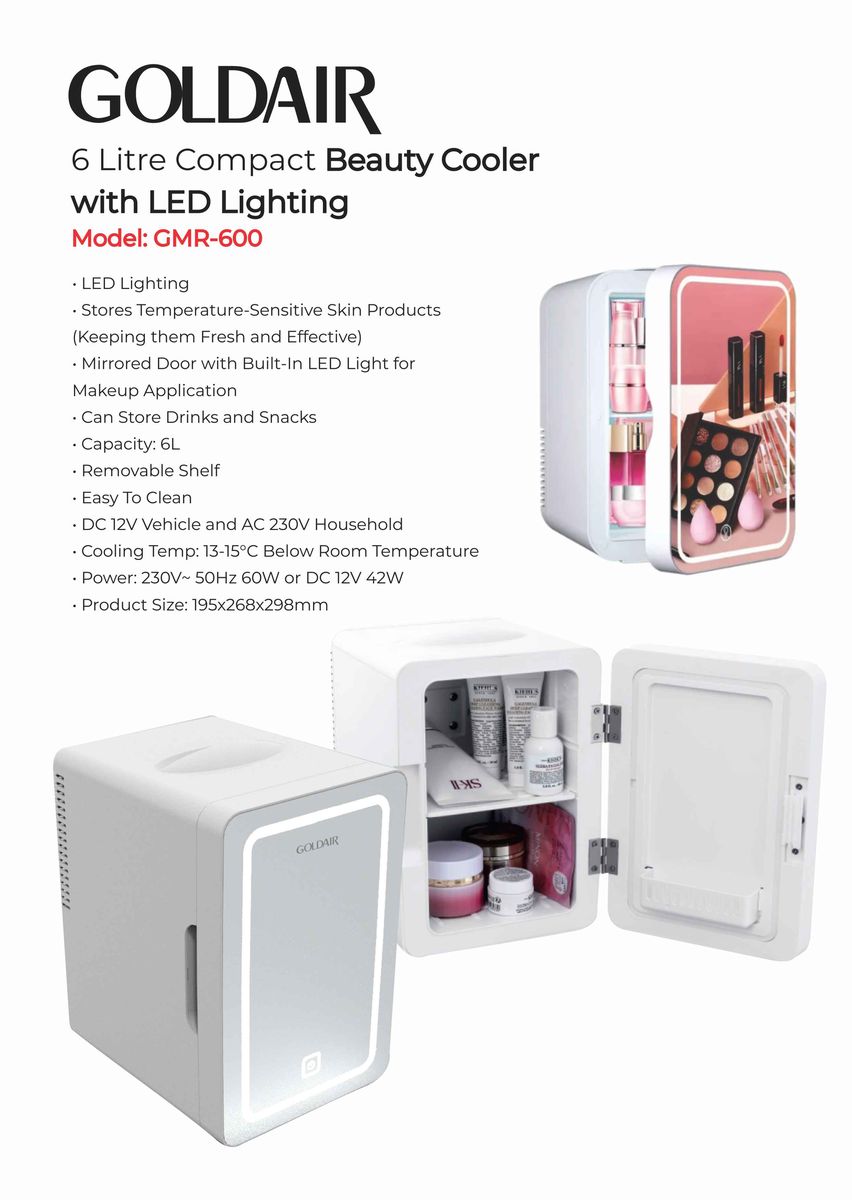 Goldair 6 Litres Compact Beauty Cooler with LED Lighting GMR - 600 - Shopping4Africa