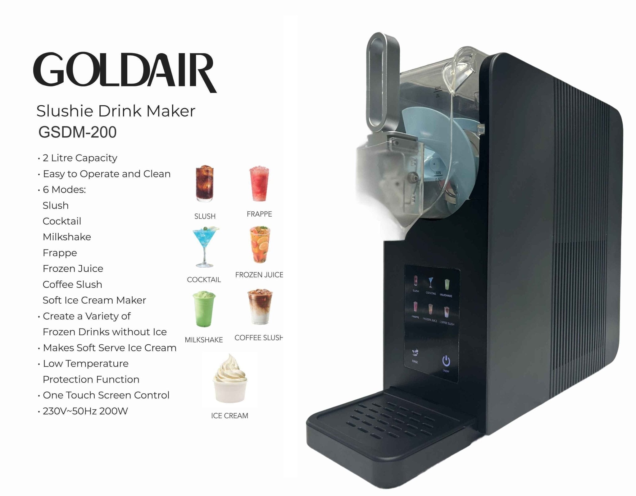 Goldair Slushie Drink Maker 6 Preset Modes GSDM - 200 - Shopping4Africa