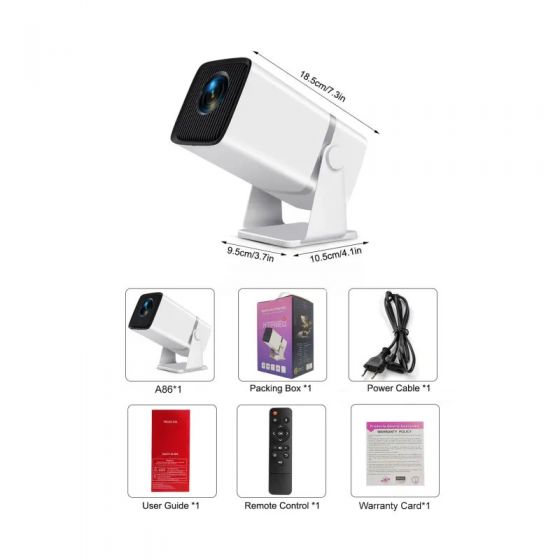 HTP A86 Full HD Projector – Compact, Powerful, and Perfect for Home or Work - Shopping4Africa