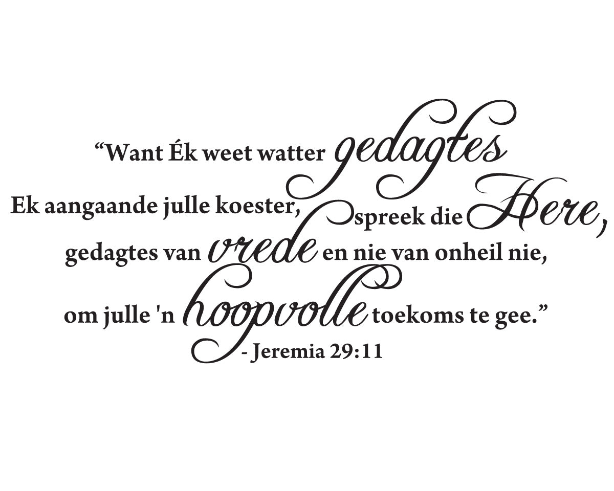 Jeremia Quote - Afrikaans wall poetry - Shopping4Africa