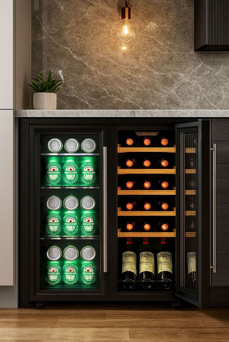 JVC 160 Litre Double Door Wine & Beverage Cooler Model Number WG - NRFW16B5S - Shopping4Africa