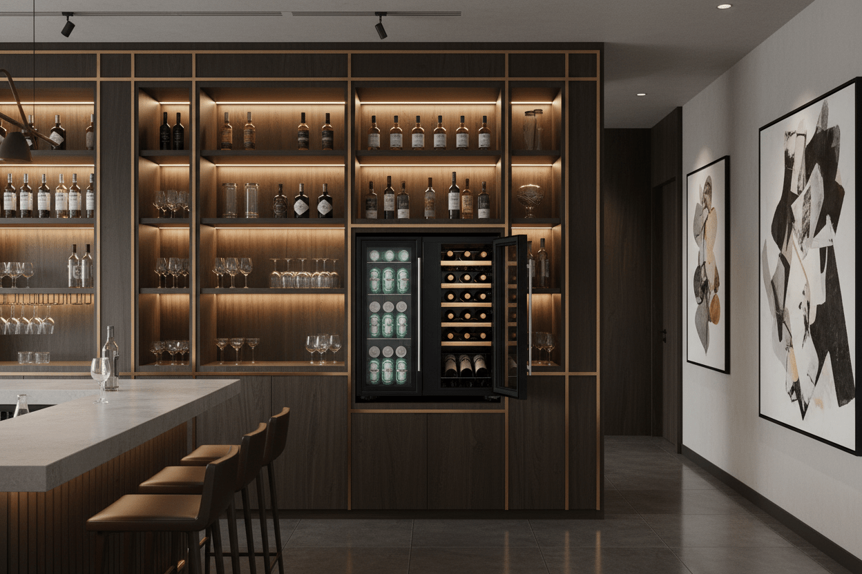 JVC 160 Litre Double Door Wine & Beverage Cooler Model Number WG - NRFW16B5S - Shopping4Africa