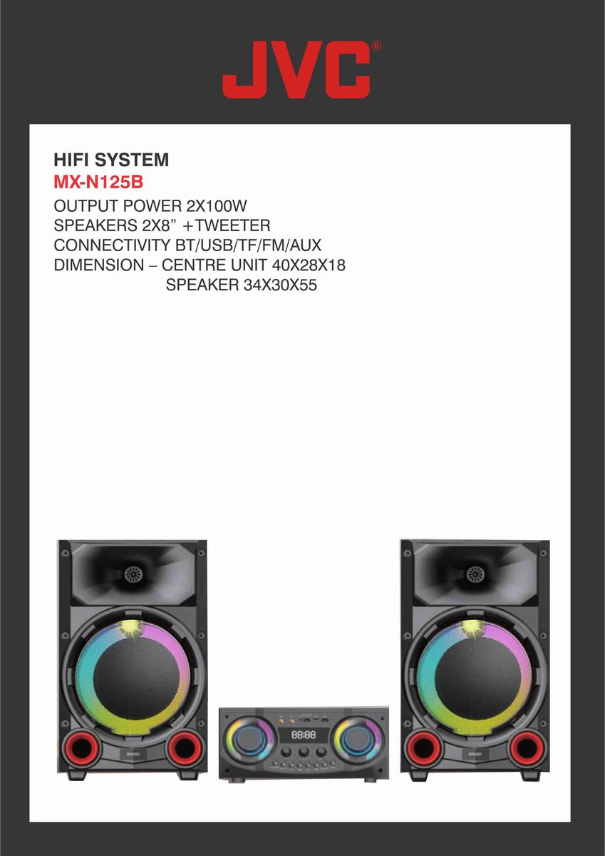 JVC 2.0 Channel HiFi Powerful audio and Deep Bass MX-N125B - Shopping4Africa