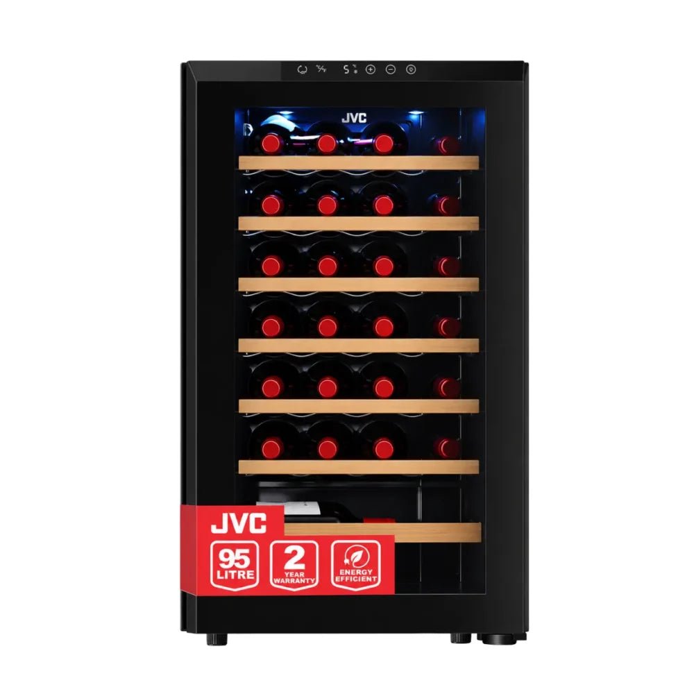 JVC 35-Bottle 95L Undercounter Wine Cooler, Black, WG-NRFW35B5S - Shopping4Africa