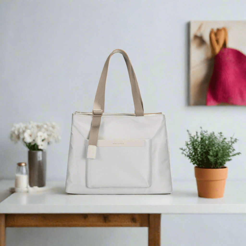 Kingsons Echo Ladies 15.6 inch Laptop Tote Bag Beige - Shopping4Africa