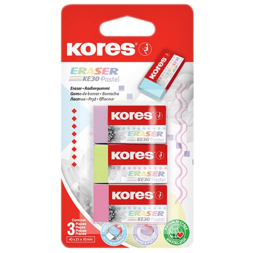 Kores Medium Eraser 40x21x10mm Pastel 3 - Shopping4Africa