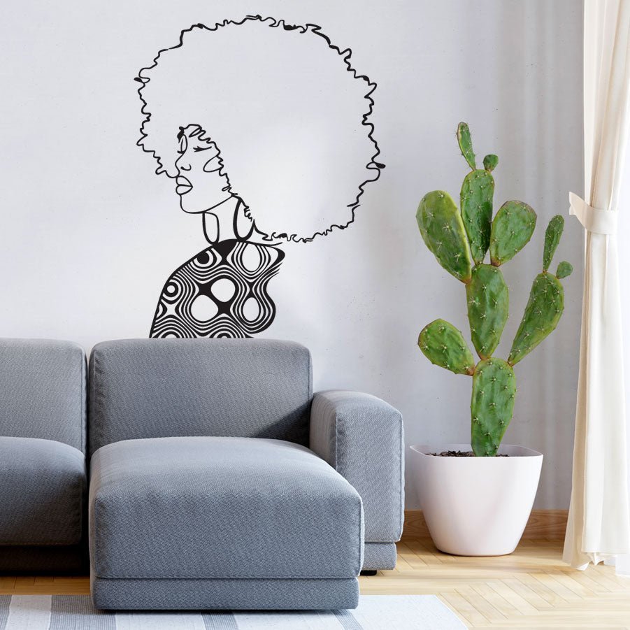 Lady Retro - vinyl wall sticker - Shopping4Africa