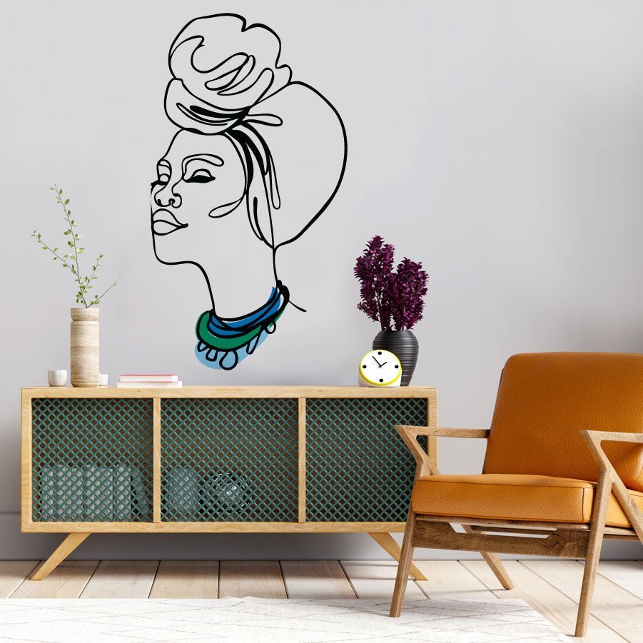 Lady with Necklace - vinyl wall sticker - Shopping4Africa