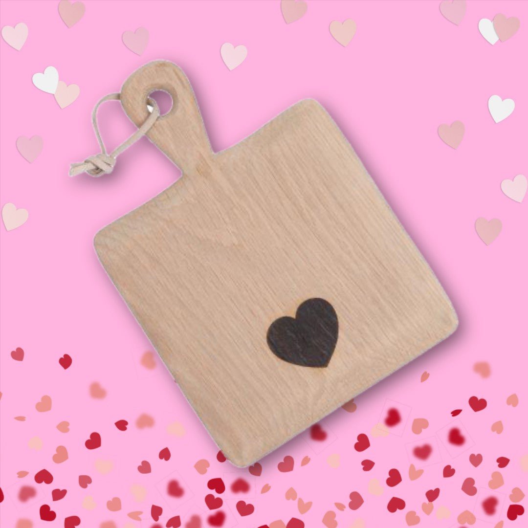 Laid Back 'Annalize' Handcrafted Oak Square Paddle 210mm x 210mm Rustic Design Heart Shape Leather Thong - Shopping4Africa