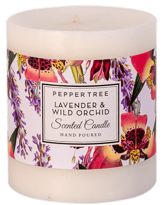 Lavender & Wild Orchid Scented Pillar Candle Small - Shopping4Africa