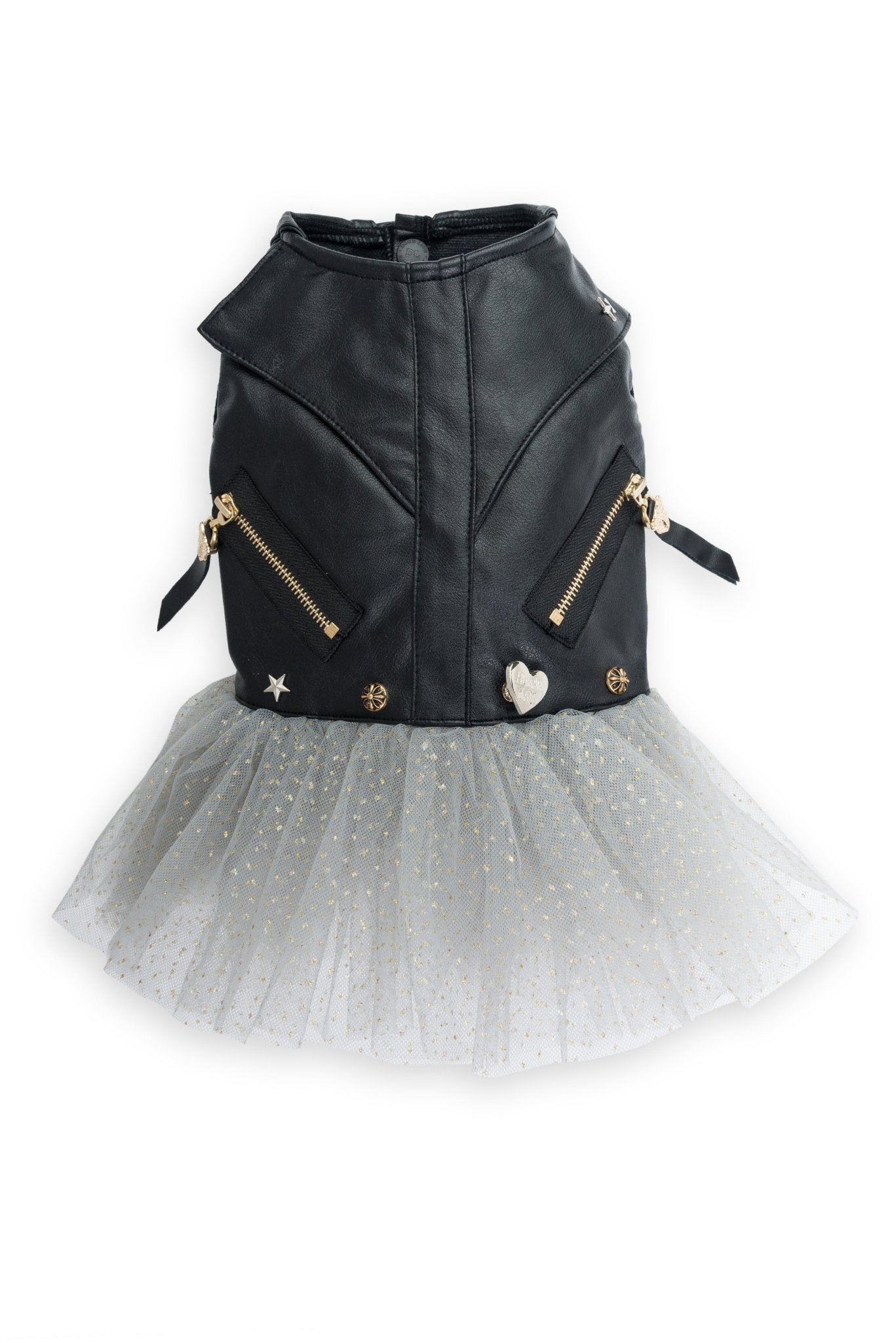 Leopard Zipper Biker Dress Black - Shopping4Africa