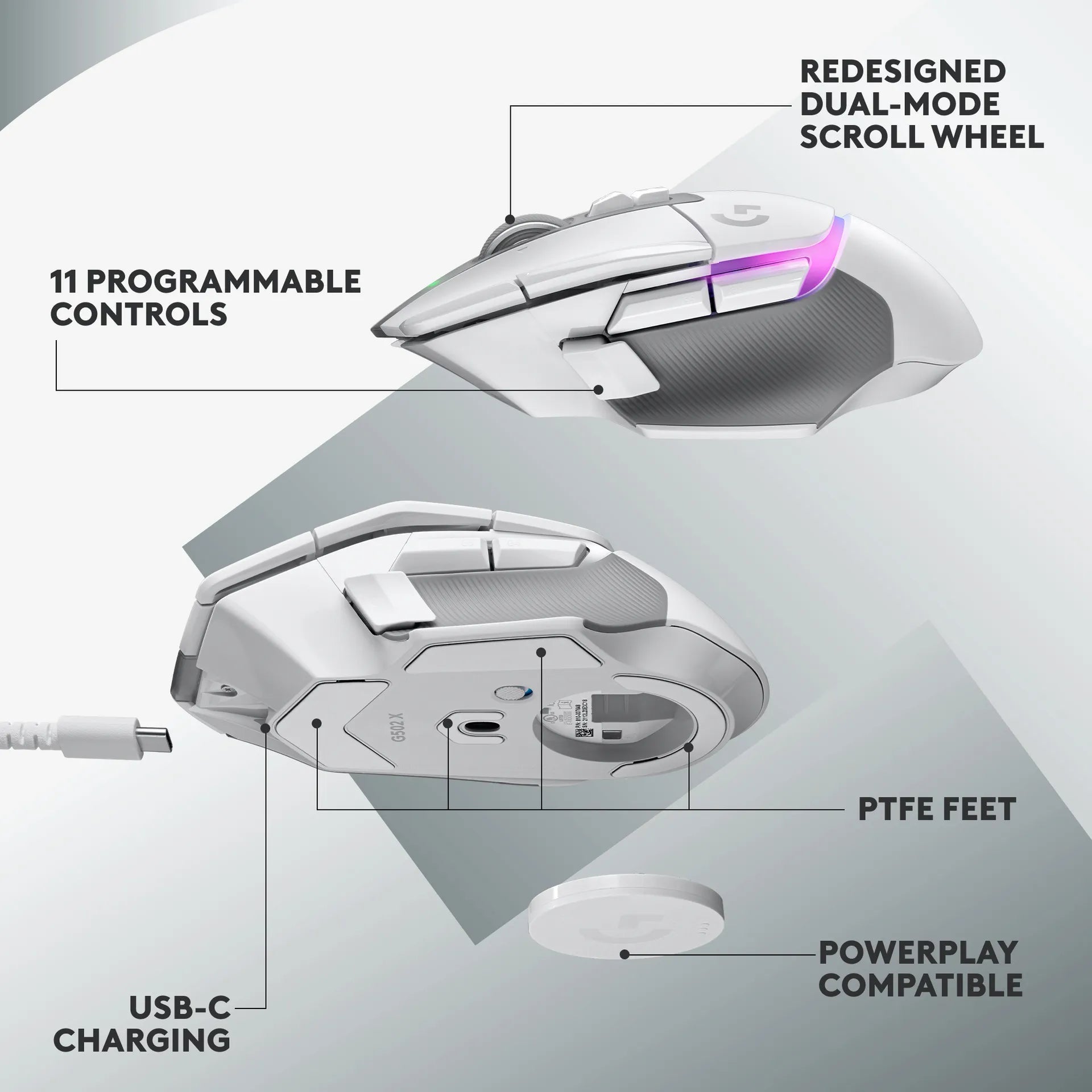 Logitech® G502 X PLUS Wireless Gaming Mouse - White - Shopping4Africa