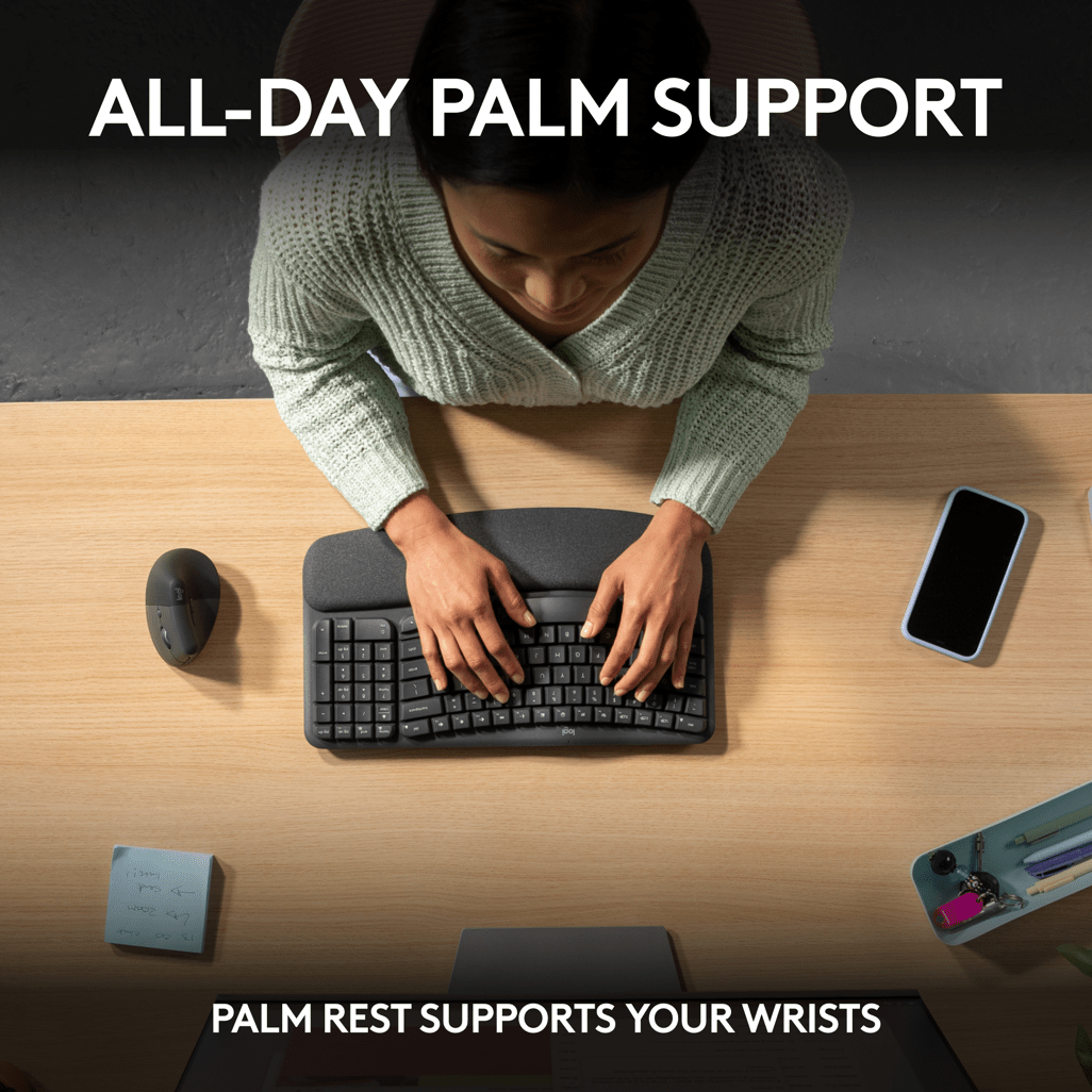 Logitech® Wave Keys wireless ergonomic keyboard - Graphite - Shopping4Africa