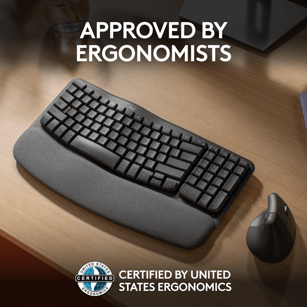 Logitech® Wave Keys wireless ergonomic keyboard - Graphite - Shopping4Africa