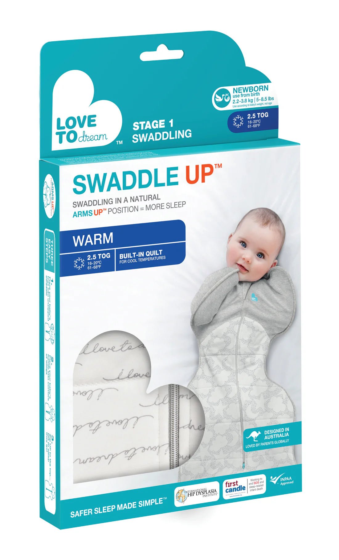 Love To Dream Swaddle Up Warm 2.5 Tog Baby Swaddle - White Dreamer, Cozy Zip - Up Swaddle - Shopping4Africa